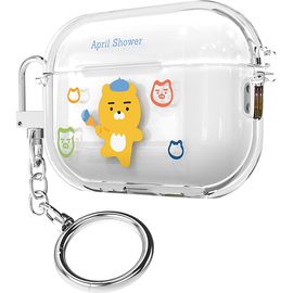 [S2B] KAKAOFRIENDS April Shower Painting AirPods Pro2 Clear Slim case-Apple Bluetooth Earphone All-in-One Case-Made in Korea